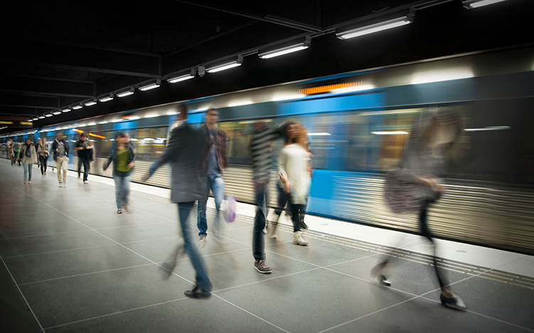 Busy subway station